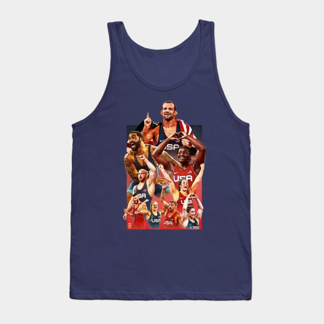 USA Olympic Wrestling Heroes Tank Top by Mattasticmitchell